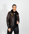 Ladies Air Force Style Bomber Leather Jacket