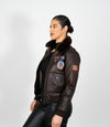 Ladies Air Force Style Bomber Leather Jacket