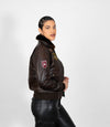 Ladies Air Force Style Bomber Leather Jacket