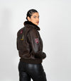 Ladies Air Force Style Bomber Leather Jacket
