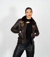 Ladies Air Force Style Bomber Leather Jacket