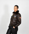 Ladies Air Force Style Bomber Leather Jacket