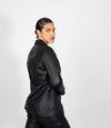 Women's Classic Three Button Leather Blazer