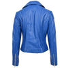 Women's Cross Zip Quilted Biker Style Leather Jacket