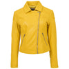 Women's Cross Zip Quilted Biker Style Leather Jacket