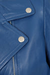 Women's Biker Style Cross Zip Leather Jacket