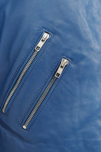 Women's Biker Style Cross Zip Leather Jacket