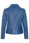 Women's Biker Style Cross Zip Leather Jacket
