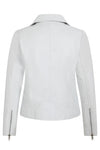 Women's Biker Style Cross Zip Leather Jacket