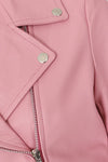Women's Biker Style Cross Zip Leather Jacket