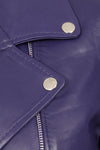 Women's Biker Style Cross Zip Leather Jacket