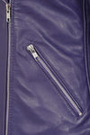 Women's Biker Style Cross Zip Leather Jacket