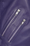 Women's Biker Style Cross Zip Leather Jacket