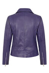 Women's Biker Style Cross Zip Leather Jacket