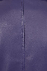 Women's Biker Style Cross Zip Leather Jacket