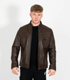 Men's Classic Casual Leather Jacket - Brown